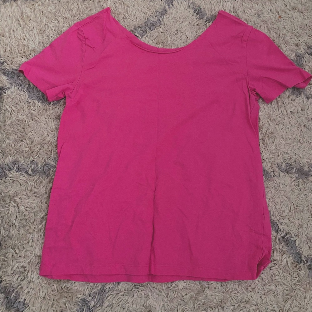 Off the shoulder pink tee